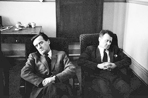 Les Seaword and unknown teacher dozing