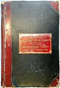 admissions register front cover