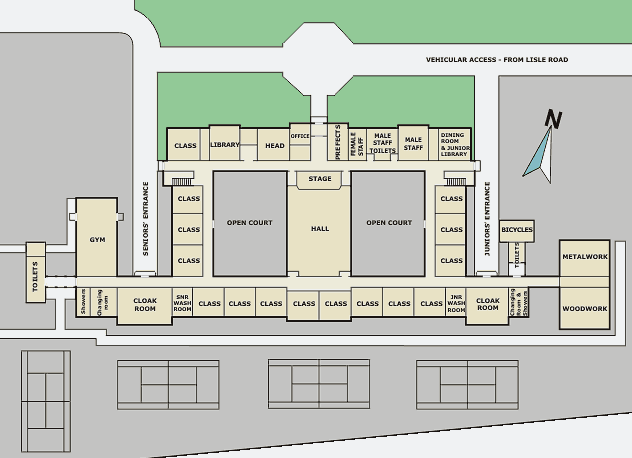 Plan of school at Harton - 1936